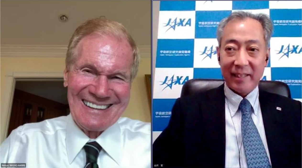 NASAネルソン長官(左)、JAXA山川理事長(右)