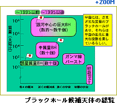 ブラックホール候補天体の総覧の図