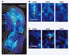 u`hvɂ钴Vc[ RX J1713-3946XC[WB1NȓŖ邭ȂÂȂ肵Ăӏ𔭌BiUchiyama et al. Nature 2007]ځj