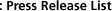 Press Release List