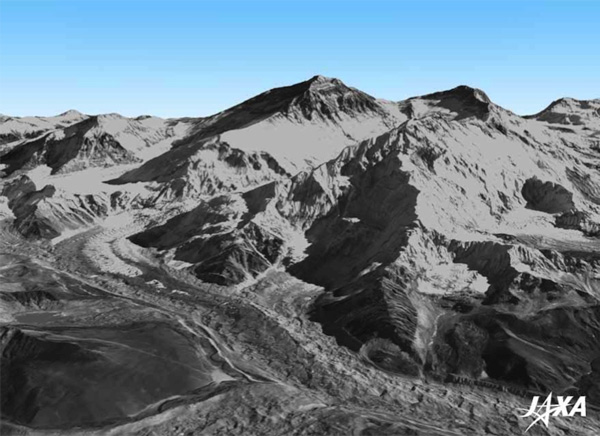 図1. デジタル3D地図のイメージ例:エベレスト