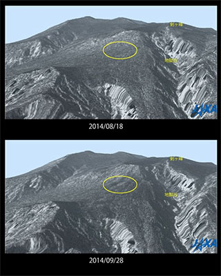 だいち2がとらえた御嶽山噴火