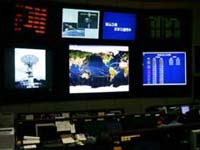「こだま」の追跡管制をする筑波宇宙センター中央追跡管制室