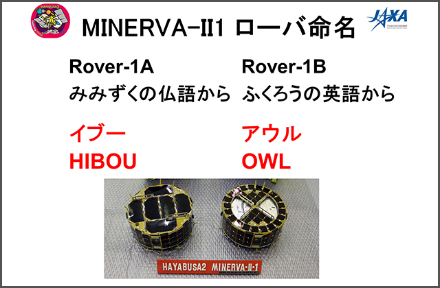 [はやぶさ２プロジェクト]MINERVA-II1ローバの命名について